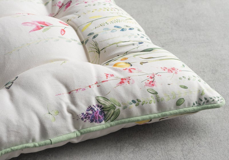 Maison d' Hermine Chair Pads for Dining Chairs Cotton Outer Fabric and Poly Filling 16"x16" Patio Seat Cushions for Furniture with Ties Home Chair Farmhouse (Botanical Fresh - Placed, Pack of 2) - Image 4